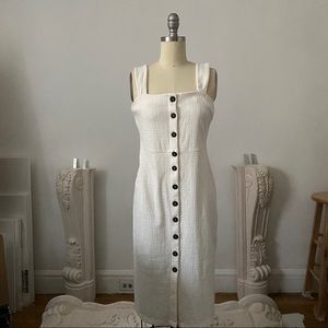 Madewell cream white button down midi tank dress